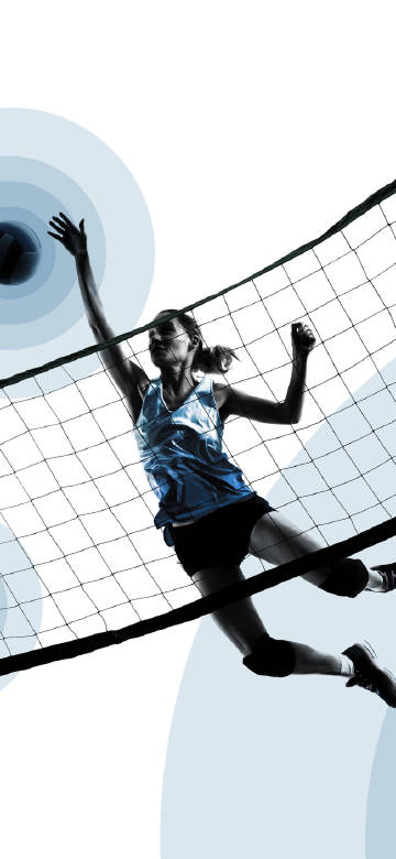 Volleyball player’s spike moment