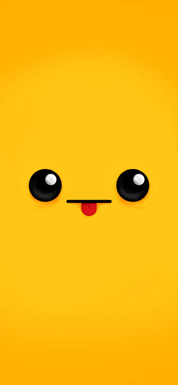 A smiley face emoji on an orange background