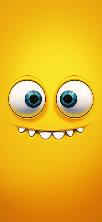 Cute expression of the little yellow face
