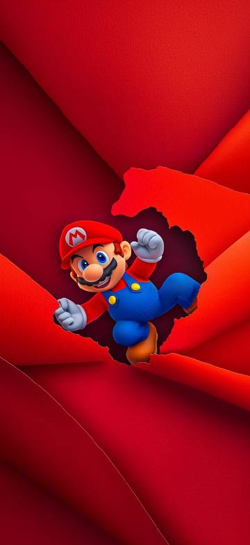 Fun moment of Mario breaking through the red hole