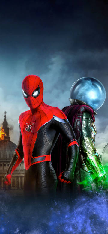 Spider-Man and the strange warrior in the urban battlefield