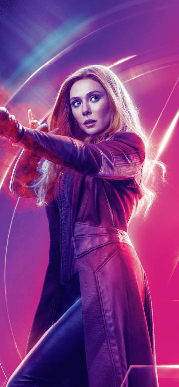 Elizabeth Olsen as scarlet witch casting a spell