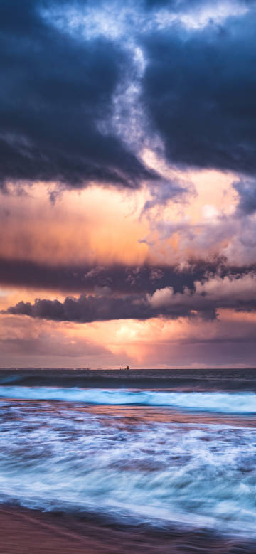 Magnificent sunset sky scene at the seaside