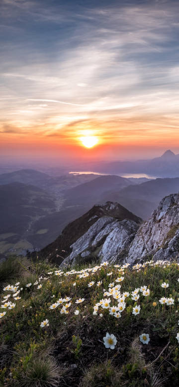 Romantic dusk in the mountains