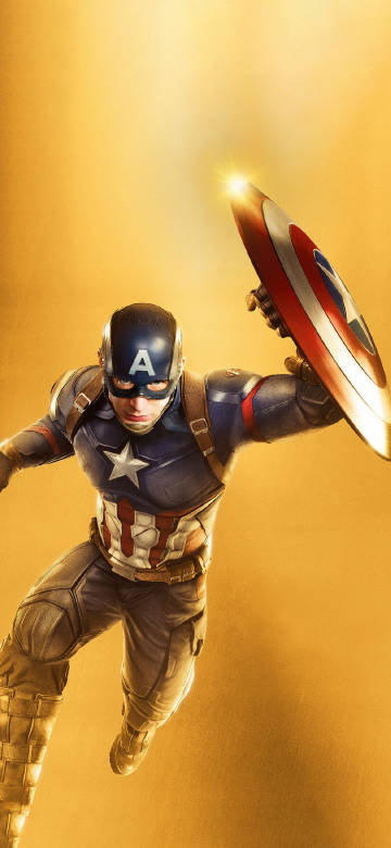 Avengers:Captain america in battle phone wallpaper
