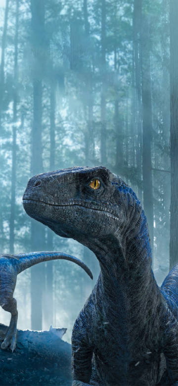 Jurassic World:Velociraptor in the misty forest