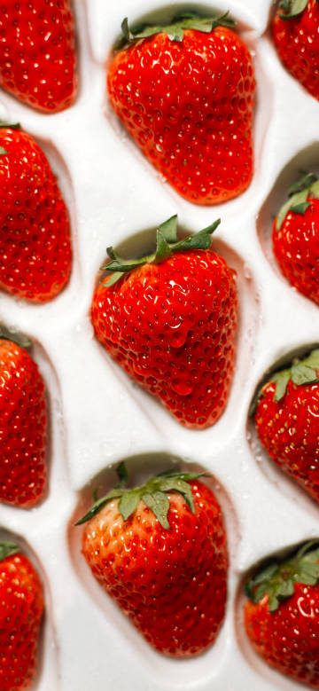 Plump and juicy strawberries