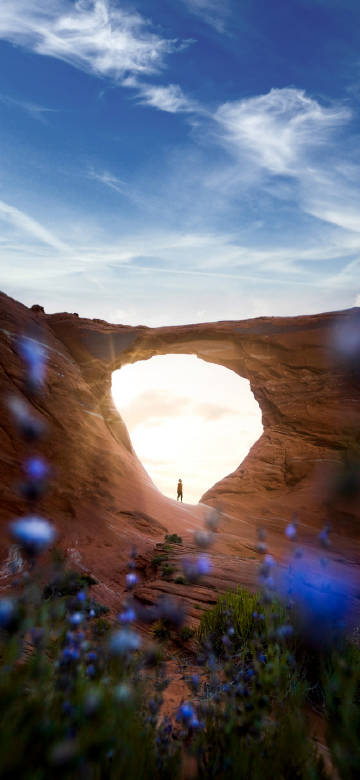 Breathtaking natural rock arch landscape