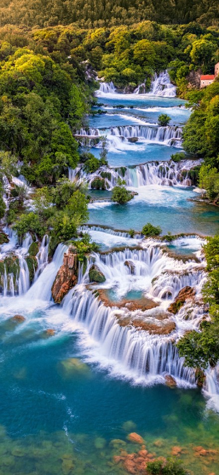 Stunning waterfall in croatia phone wallpaper