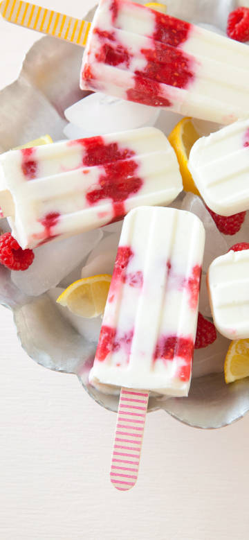 Summer refreshing strawberry flavored popsicles
