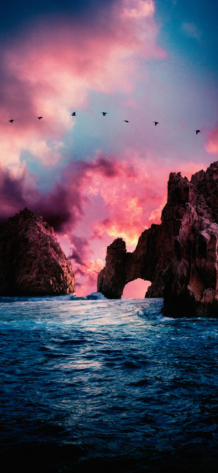 Breathtaking view of the seaside at sunset