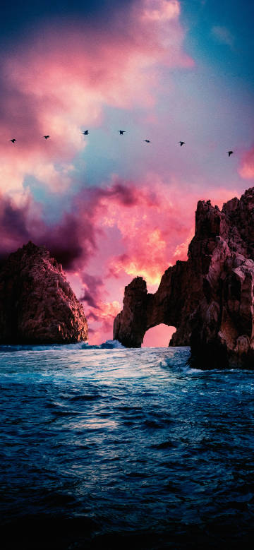 Breathtaking view of the seaside at sunset