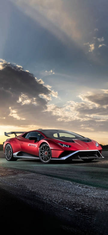 Red Lamborghini on the track