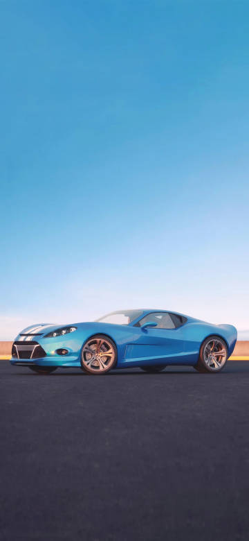 Cool blue sports car