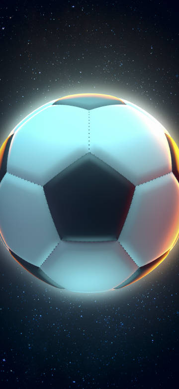 Glowing football in the starry sky