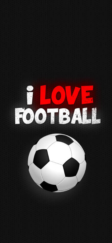 Soccer ball on black background “I LOVE FOOTBALL”