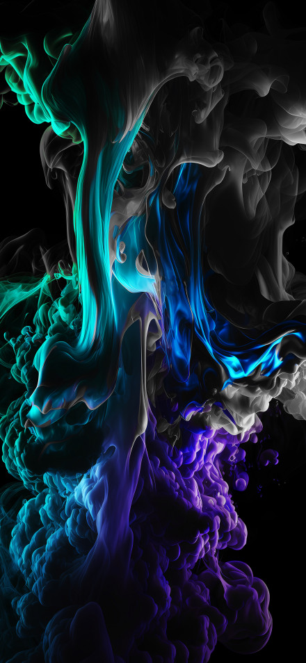 Abstract Multicolored Smoke on Black Background 4K Wallpaper