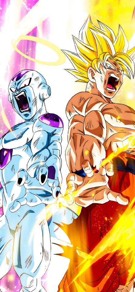 Super Saiyan Goku and Angel Frieza Screaming Wallpaper 4K