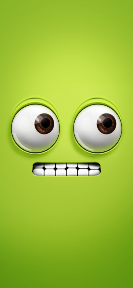 Funny Cartoon Face with Big Eyes and Smile 4K UHD Wallpaper