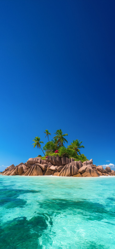 Tropical Island with Crystal Clear Water 4K UHD Wallpaper