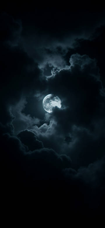 Full Moon Surrounded by Clouds 4k Phone Wallpaper