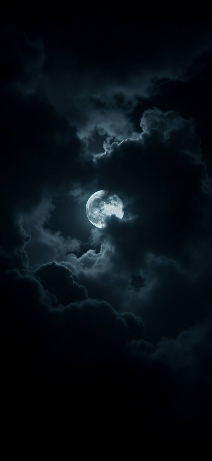 Full Moon Surrounded by Clouds 4k Phone Wallpaper
